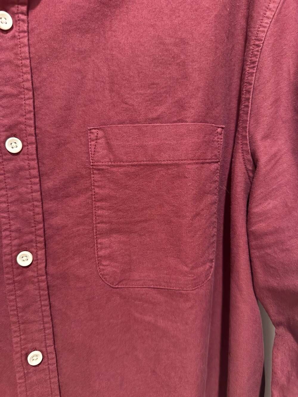 Taylor Stitch The Jack Button Down Shirt Burgundy Size 42 - Picture 3 of 4